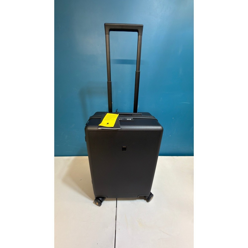 LEVEL8 Checked Luggage 24 Inch Hardside Spinner Suitcase Black TSA Lock